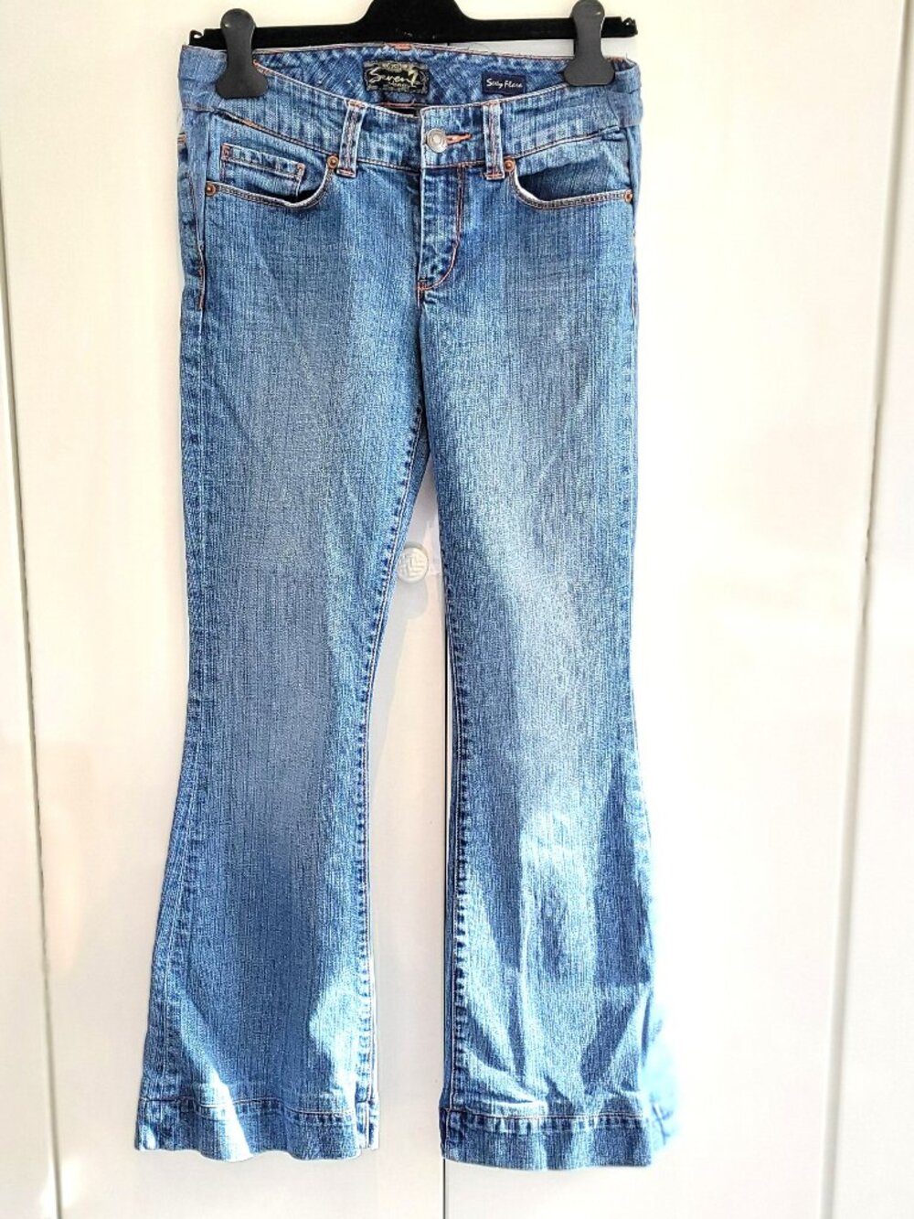7 For All Mankind Sexy Flare Low Waist Jeans Size 27 - Picture 2 of 8